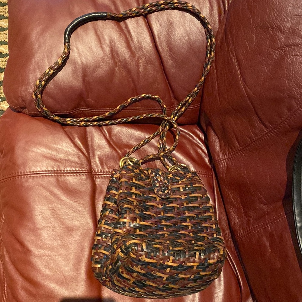 CEM Vintage Shoulder Bag Purse Brazil Genuine Leather Woven - Hard to Find - EUC